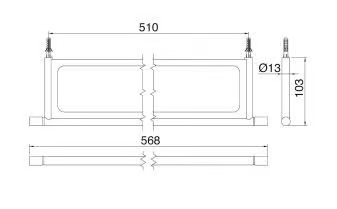 40MM - Stainless steel bathroom wall shelf by Rubinetterie Treemme - view 3